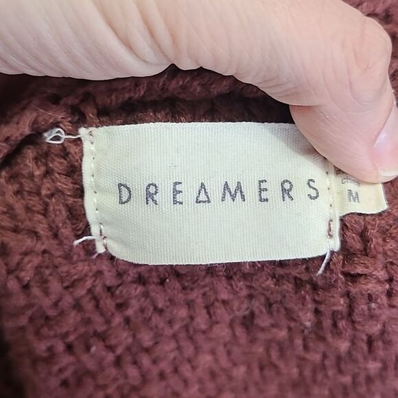 Dreamers Women's red knit open cardigan size M boho Urban casual preppy - Picture 5 of 10